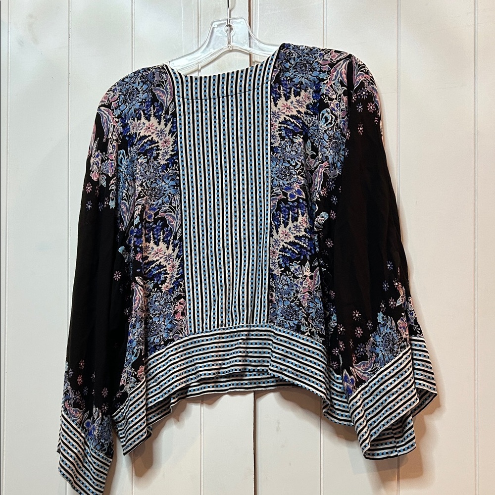 FP Movement by Free People Black and Blue Patterned Blouse - Picture 2 of 6